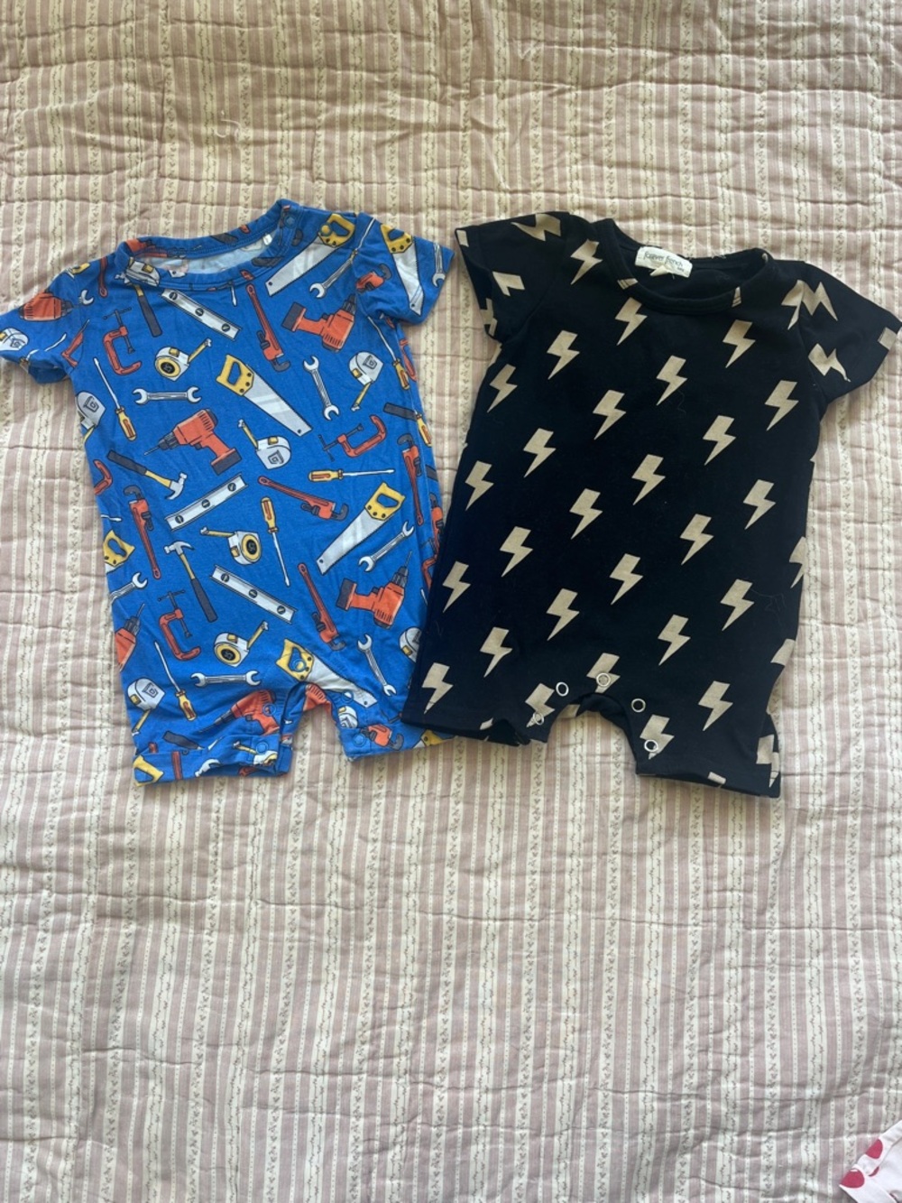 Bums & Roses and Forever French Baby One-Piece Rompers - Set of 2, size 3-6 mos